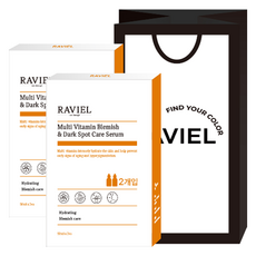 RAVIEL 멀티비타민 잡티 앤 기미 세럼 50ml x 4p + 쇼핑백 세트, 1세트 뷰티/선물세트/키트 반품 최저가 14,100원