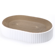 푸르미 고양이 니코네코 타원형 스크래쳐, 화이트, 1개 반려동물용품/고양이 용품 반품 최저가 13,890원