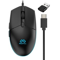 맥스틸 C타입 USB 무소음 유선 마우스 GM-MCU20, 블랙 가전디지털/키보드/마우스 반품 최저가 7,760원