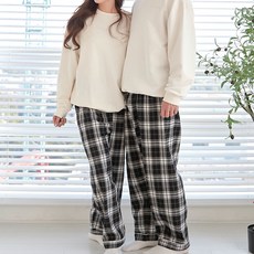 핑크존 커플용 허쉬 체크 면기모 파자마 주머니 바지 2p 패션의류/잡화/속옷/잠옷 반품 최저가 8,350원