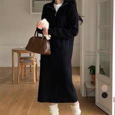 아피나르 여성용 하프집업 릴렉스핏 롱 니트 원피스 패션의류/잡화/여성패션 반품 최저가 27,900원