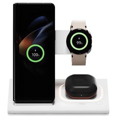 무아스 플랫스퀘어 3in1 고속 무선충전 무드등 거치대 23W 갤럭시워치 버전, 화이트, 1개 가전디지털/휴대폰 액세서리 반품 최저가 24,350원