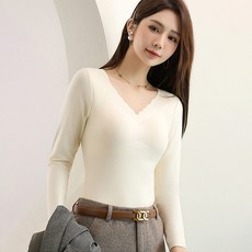 여성용 심리스 골지 기모 긴팔 티셔츠 브라탑 일체형 패션의류/잡화/속옷/잠옷 반품 최저가 4,010원