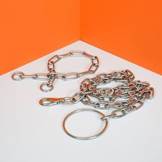 애구애구 강아지 대형견 체인 목줄 리드줄 세트, 1세트 반려동물용품/펫티켓 산책용품 반품 최저가 16,020원