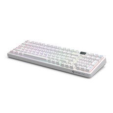 지데빌 트리플 모드 유무선 핫스왑 LCD 기계식 키보드, 화이트, 갈축 가전디지털/키보드/마우스 반품 최저가 40,150원