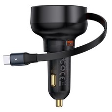 베이스어스 릴타입 차량용 고속 충전기 60W U포트 + C타입 릴케이블, C00057802111-00, 블랙 가전디지털/차량용 디지털 반품 최저가 17,900원
