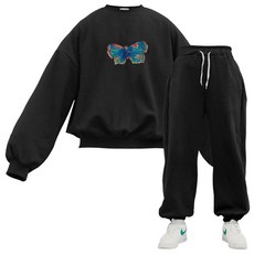 이지스튜디오 W 스트롱코튼 오일 버터플라이 벌룬핏 맨투맨 + 조거 팬츠 트레이닝 세트 패션의류/잡화/남녀 공용 의류 반품 최저가 33,050원