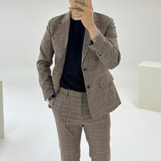 아도르클래식 남성용 스텔스 체크 캐주얼 프리미엄 빅사이즈 정장 세트 패션의류/잡화/남성패션 반품 최저가 45,970원