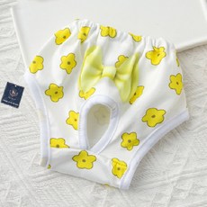 딩동펫 반려동물 리본 생리팬티 옐로우플라워, 대형, 1개입, 1개 반려동물용품/강아지 용품 반품 최저가 3,430원