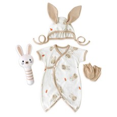 이키 유아용 부드러운 순면 아일렛 배냇 바디슈트 세트 + 딸랑이 인형 반소매 패션의류/잡화/유아동패션 반품 최저가 18,170원