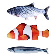 지앤와이 고양이 캣닢 물고기 인형 3종 세트 20cm, 랜덤발송, 1세트 반려동물용품/고양이 용품 반품 최저가 6,530원