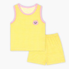 유니프랜드 아동용 큐티체크 민소매 상하 세트 패션의류/잡화/유아동패션 반품 최저가 8,900원