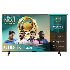 HISENSE 4K UHD LED 스마트TV, 127cm(50인치), 50A6N, 스탠드형, 고객직접설치 가전디지털/TV/영상가전 반품 최저가 317,190원