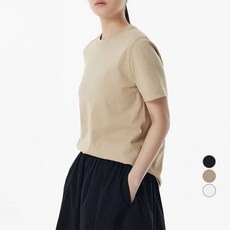 JAJU(자주) 여성용 코튼 스트레치 슬림핏 크롭 반팔 티셔츠 패션의류/잡화/여성패션 반품 최저가 6,230원