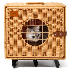 케이엠엠엠엠 반려동물 이동식 라탄 캐리어, 혼합색상, 1개 반려동물용품/펫티켓 산책용품 반품 최저가 28,950원