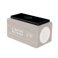 액센 LED 탁상 시계 고속 무선 충전 블루투스 스피커 BS52, 브라운 가전디지털/음향기기 반품 최저가 18,840원
