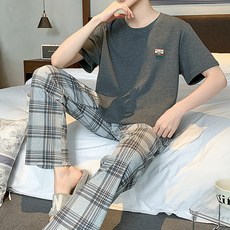 스타일컨택트 남성용 데일리 반팔 긴바지 잠옷 세트 TM-52204 패션의류/잡화/속옷/잠옷 반품 최저가 7,700원