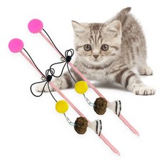 힐링타임 고양이 동결건조 마따따비 흰줄낙엽 낚시대 장난감, 혼합색상, 2개 반려동물용품/고양이 용품 반품 최저가 5,990원