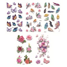 컬러 나비 장미 문신 타투 스티커 5종 세트, 05, 1세트 뷰티/메이크업 반품 최저가 8,410원