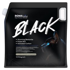 로마샌드 블랙 프리미엄 대용량 고양이 모래, 1개, 12kg 반려동물용품/고양이 용품 반품 최저가 45,300원
