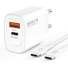 스피디 Gan 25W 2포트 PPS 초고속 충전기 + C to C 멀티 케이블, 화이트, 1개 가전디지털/휴대폰 액세서리 반품 최저가 5,150원