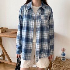 아피나르 여성용 루즈핏 긴팔 체크 셔츠 남방 패션의류/잡화/여성패션 반품 최저가 8,800원