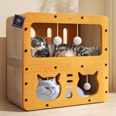 딩동펫 고양이 2층 더블 숨숨집 스크래쳐, 혼합색상, 1개 반려동물용품/고양이 용품 반품 최저가 10,690원