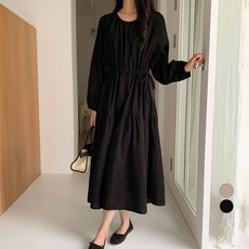 아피나르 여성용 코듀로이 셔링 롱 드레스 패션의류/잡화/여성패션 반품 최저가 13,300원