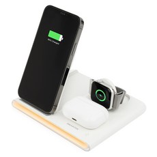 스마텍 멀티 접이식 무선 고속 충전 거치대 무드등 15W STQC-AG5, 화이트, 1개 가전디지털/휴대폰 액세서리 반품 최저가 16,820원