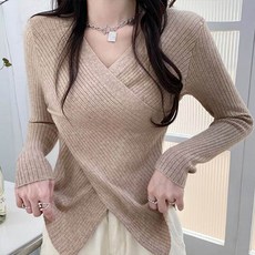 앤드스타일 여성용 위드미 사선 골지 브이넥 니트 263133 패션의류/잡화/여성패션 반품 최저가 5,700원