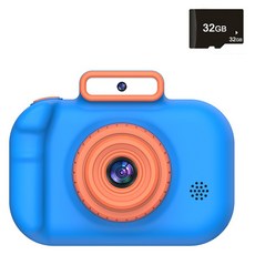 주몬 아동용 셀카 디지털 카메라 블루 H7 + 메모리카드 32G 세트, 1세트 가전디지털/카메라 반품 최저가 26,000원