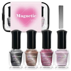 위드샨 커스텀 마그네틱 네일폴리쉬 세트, 자석 매니큐어 9ml x 4종 + 파워마그넷 + 파우치, 1세트 뷰티/네일 반품 최저가 29,800원