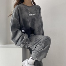 구디프 여성용 어반 나염 루즈핏 긴팔 상의 + 트레이닝 팬츠 세트 패션의류/잡화/여성패션 반품 최저가 11,300원