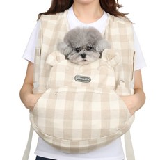 리토가토 보들리 쿨라우드 앞가방 + 허리밴드 세트, 린넨체크, 1세트 반려동물용품/고양이 용품 반품 최저가 99,260원