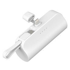 아이히트코리아 미니 2in1 동시 충전 도킹형 일체형 보조배터리 5000mAh 8핀 단자 C타입 케이블, WDX-121A-5000, 화이트 가전디지털/1인방송 전문관 반품 최저가 3,700원