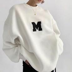 구디프 여성용 심플 M 자수 루즈핏 기모 맨투맨 패션의류/잡화/여성패션 반품 최저가 12,580원