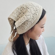 한스모자 레트로 니트 레이스 헤어 커치프 삼각 두건 머리 스카프 패션의류/잡화/여성패션 반품 최저가 8,050원