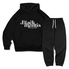 이지스튜디오 오버핏 블랙 맨티스 더블 코튼 후드 티셔츠 + 팬츠 세트 패션의류/잡화/남녀 공용 의류 반품 최저가 61,900원