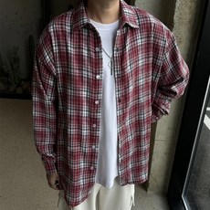머시따 남녀공용 피치 체크 오버핏 퍼프 셔츠 패션의류/잡화/남녀 공용 의류 반품 최저가 10,350원