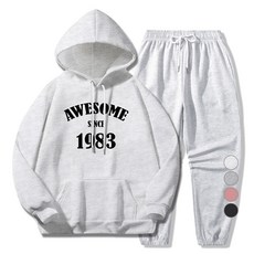 일루소 남녀공용 소프트 기모 어썸1983 후드 티셔츠 + 밑밴딩 조거바지 트레이닝 세트 패션의류/잡화/남녀 공용 의류 반품 최저가 28,740원