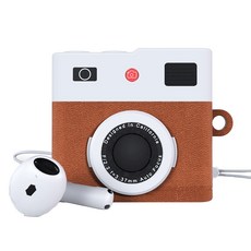 제로스킨 레트로 스타일 폴라로이드 카메라 충격보호 에어팟 프로/프로2 실리콘 케이스, 브라운, 1개 가전디지털/음향기기 반품 최저가 9,130원