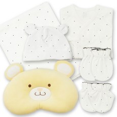 베이비베어 유아용 스타 배냇저고리 + 손싸개 + 발싸개 + 신생아모자 + 속싸개 + 베어짱구베개 세트 패션의류/잡화/유아동패션 반품 최저가 22,420원