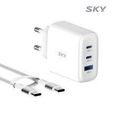SKY 필 GaN2 멀티 3포트 PD3.0 PPS QC4.0 USB C타입 초고속 충전기 65W, 화이트, 1개 가전디지털/휴대폰 액세서리 반품 최저가 14,870원