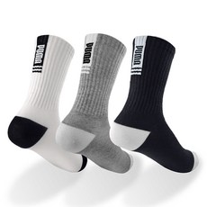 푸마 아동용 긴목양말 3족 세트 PU-K06, 화이트, 그레이, 블랙, 1세트 패션의류/잡화/여성패션 반품 최저가 6,700원