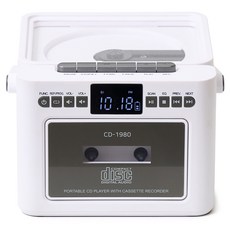 롯데알미늄 무선 카세트 양방향 블루투스 USB MP3 CD플레이어, 화이트, CD-1980 가전디지털/음향기기 반품 최저가 59,250원