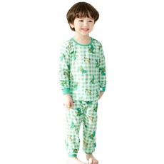 메이키즈 남아용 그린 체크 디노 9부 변화지 실내복 상하의 세트 패션의류/잡화/유아동패션 반품 최저가 11,900원