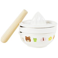 투데코 도자기 이유식조리기 즙짜개 + 강판 + 절구 + 절구공이 세트, 숲속친구들 곰 undefined/undefined 반품 최저가 21,850원