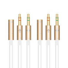 칼론 고급형 이어셋 to PC 변환 어댑터 20cm APC-A08 2p, 골드 + 화이트, 1세트 가전디지털/음향기기 반품 최저가 2,200원