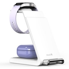 밸류엠 3in1 15W 멀티 고속 무선 충전 갤럭시워치 호환 거치대, 화이트, 1개 가전디지털/휴대폰 액세서리 반품 최저가 14,550원