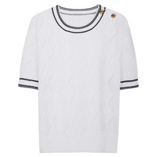 샤트렌 여성용 더블라인 소매 다이아 펀칭 니트 티셔츠 HCCMSW206 패션의류/잡화/여성패션 반품 최저가 29,630원